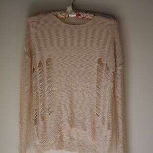 Cream Distressed Sweater (SM)